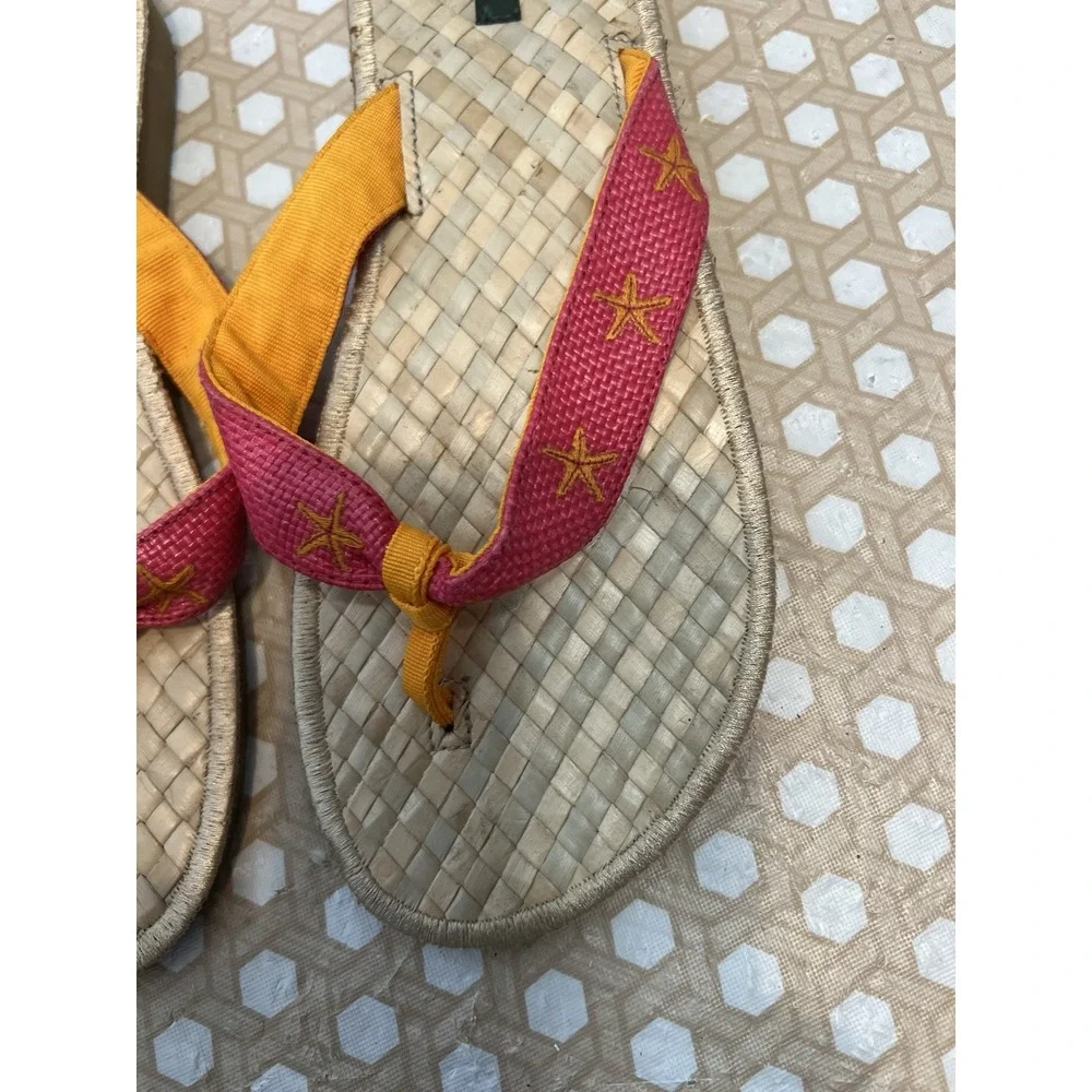 J Crew Basket Weave Insole Flip Flop Sandals Size 9 Starfish